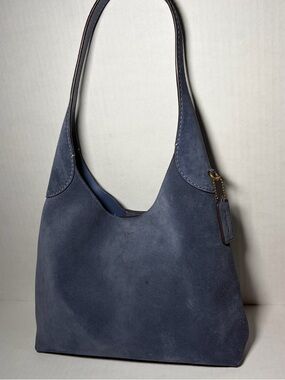 Coach Suede Brooklyn Shoulder Bag 28 - Light Denim